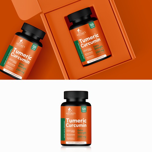 PACKAGING LABEL DESIGN for Dietary Supplement "Organic Turmeric Curcumin"