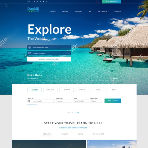 Travel agency web design concept