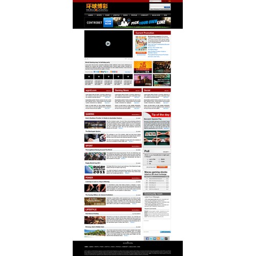 Fresh new design for the Casino/Poker News Website