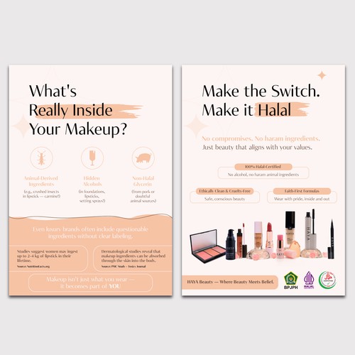 Bifold Brochure design for HAYA...(Pure.Halal.Beauty)