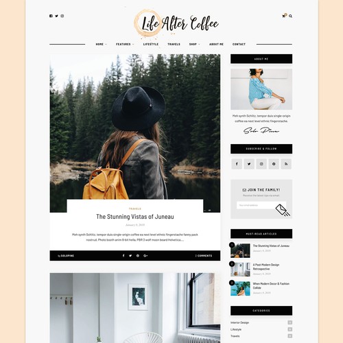 Life After coffee - Blog design