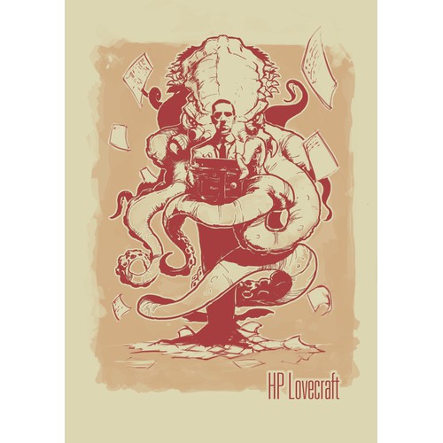 H.P. Lovecraft vintage T-shirt design