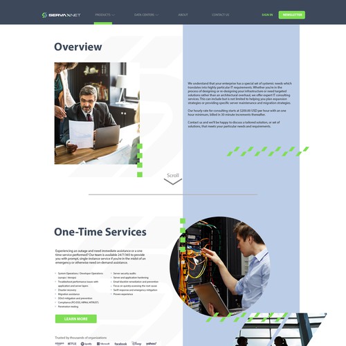 ServaxNet Product Page Refresh