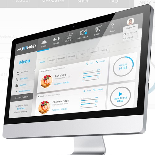 Create design for Fitness themed website.