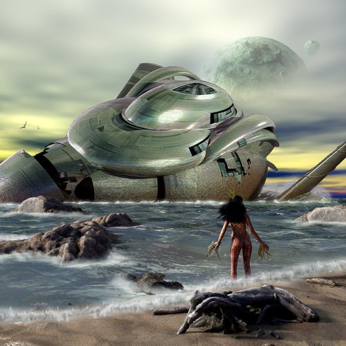 Fantasy sci-fi scene