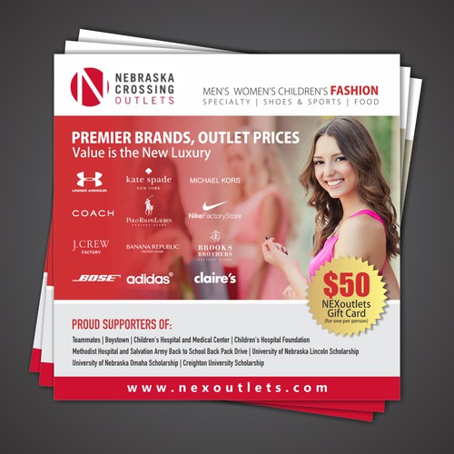 Flyer Design for NEBRASKA CROSSING FASHION