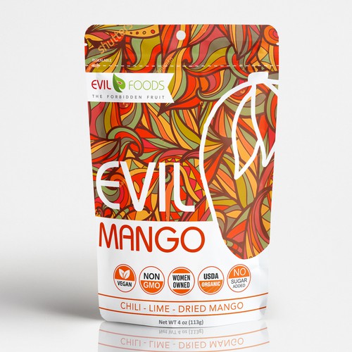 Abstract, vibrant package design concept for natural food product