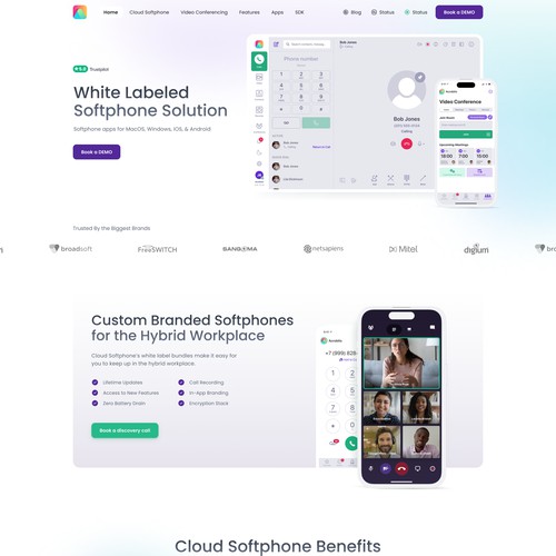 Communication SaaS product landing page for google ads