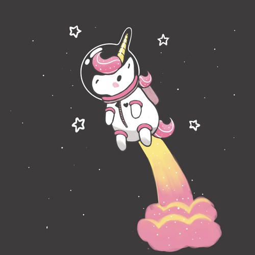 space unicorn illustration
