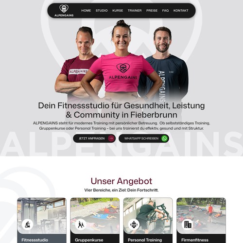 Premium One-Page Website Design for Health Fitness Studio