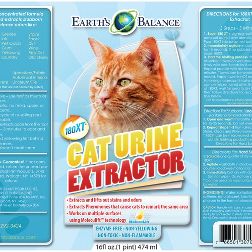 Pet Cleaning Solution Label