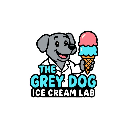 Logo Design For The Grey Dog Ice Cream Lab