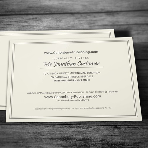 Entrepreneur invitation card 