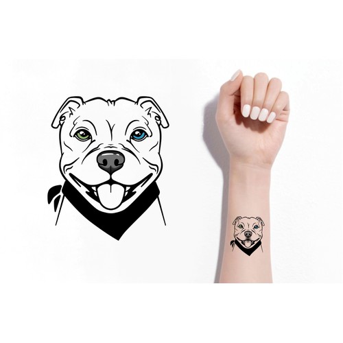 Minimalistic tattoo design for beloved dog in remembrance 