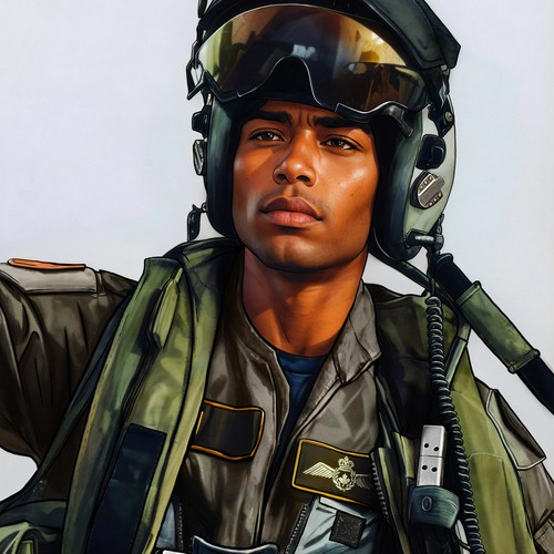 Illustration of a Military Pilot