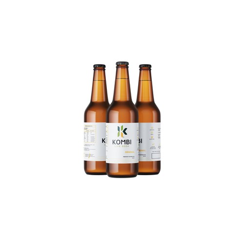 Sophisticated modern label for kombucha beverage