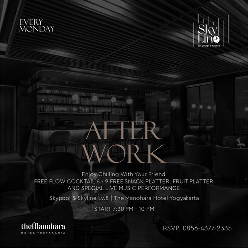 'After Work' event regular promotion design for Skyline Lounge
