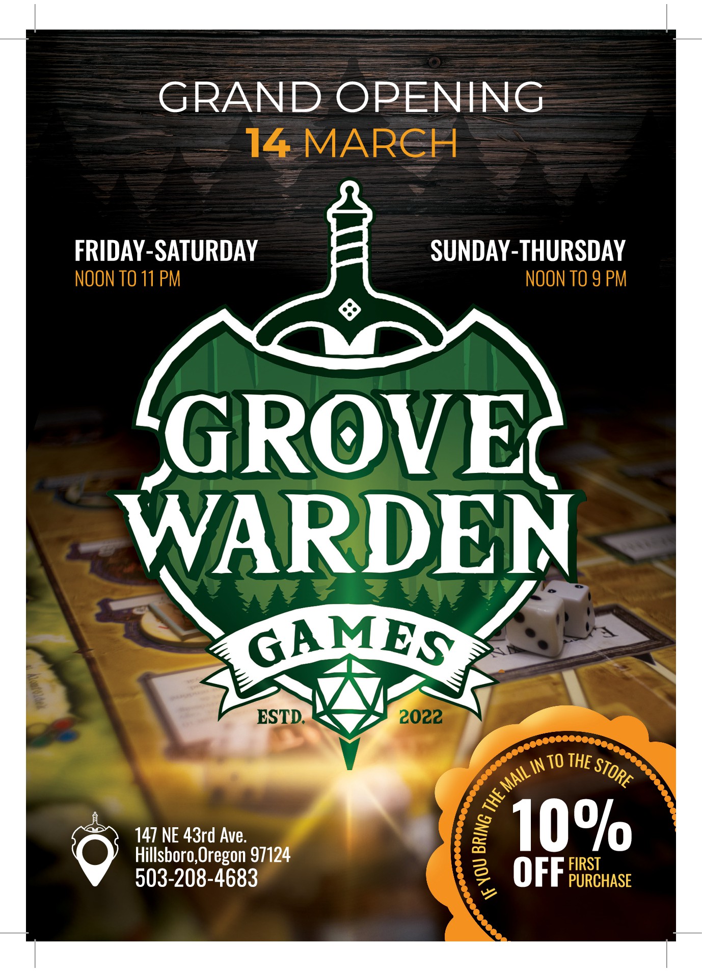 Tabletop Gaming Store Grand Opening Advertisement