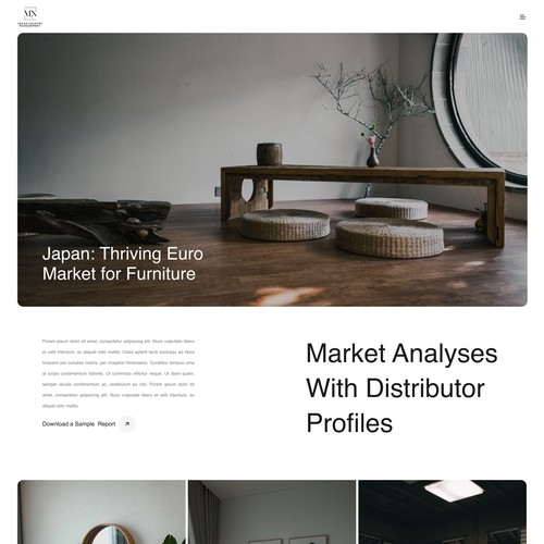 Minimalist japan furniture web design