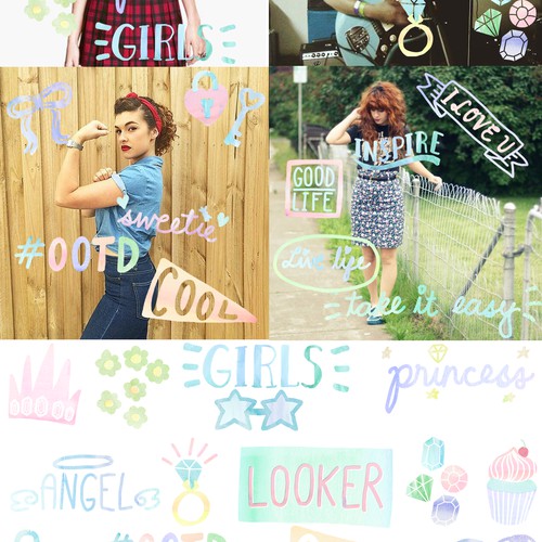 watercolor stickers