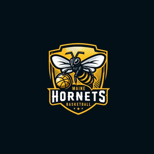 Bee with Basketball logo