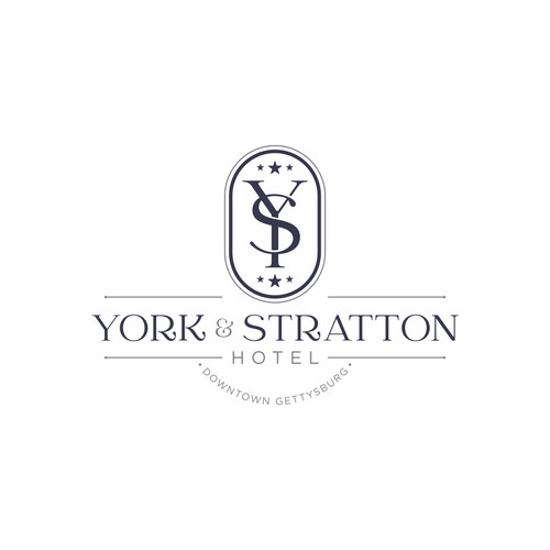 classic logo emblem for York & Stratton hotel