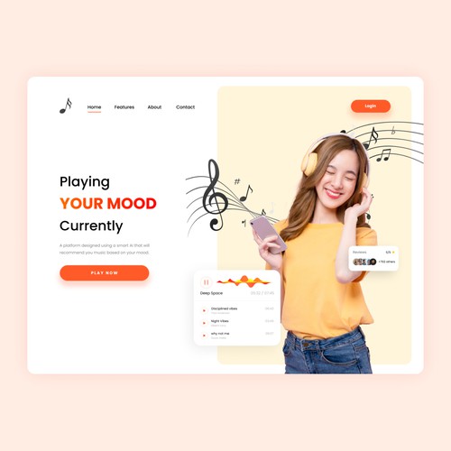 Music player landing page