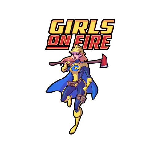Female Superhero logo for firefighting & emergency services