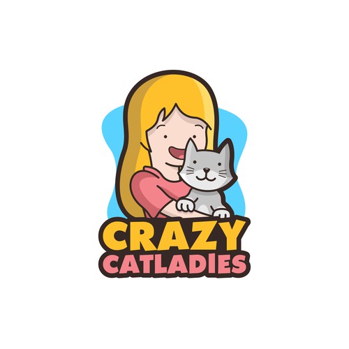 Playful logo concept for crazy catladies