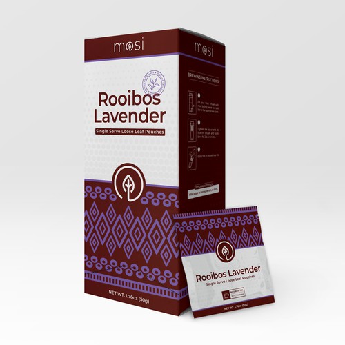 Packaging Design for Mosi Tea - Rooibos Lavender