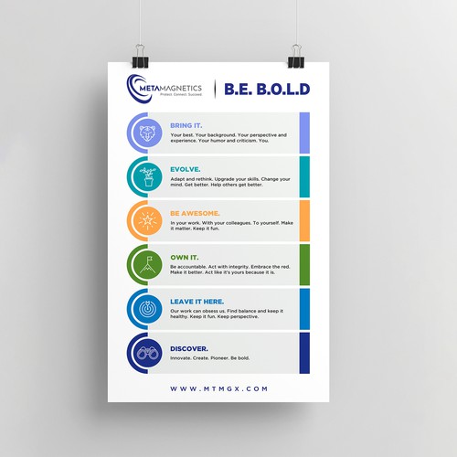 Powerful values poster to boost employees Morale!