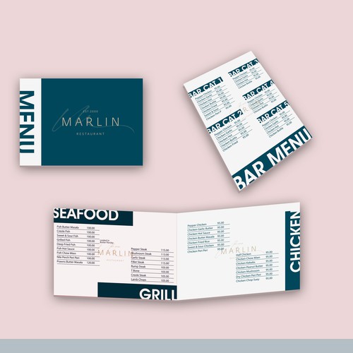 multipage menu design for food and bar