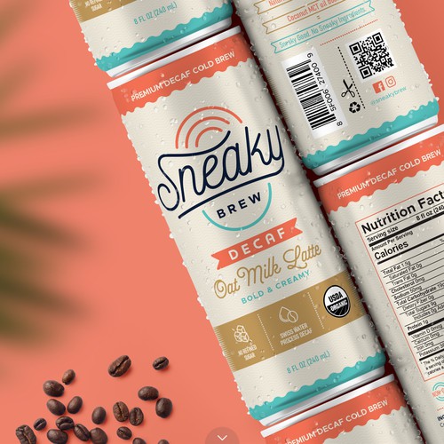 Minimal yet Retro Can Design for Sneaky Brew