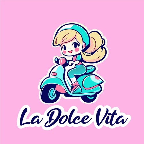 Mascot logo for an ice cream shop