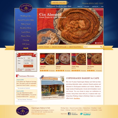 website design for Copenhagen Bakery