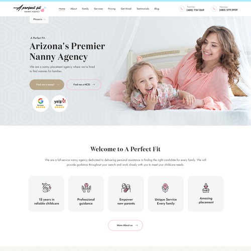 Website for a Nanny Agency