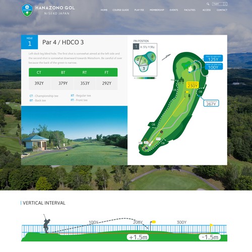 Redesign a golf course website giving it a fresh new look