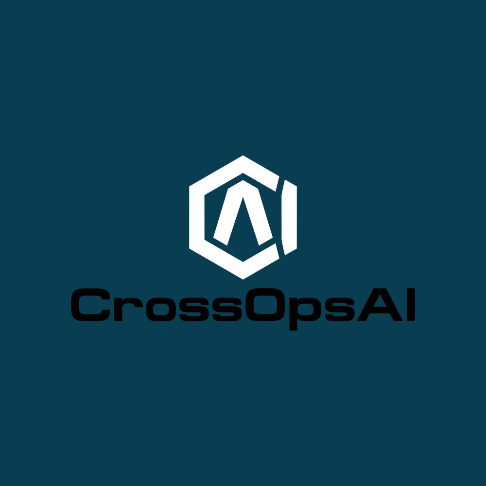 A tech-forward logo for CrossOpsAI, our command and control data integration company