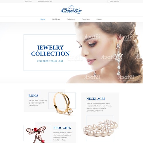 Wedding jewelry website design