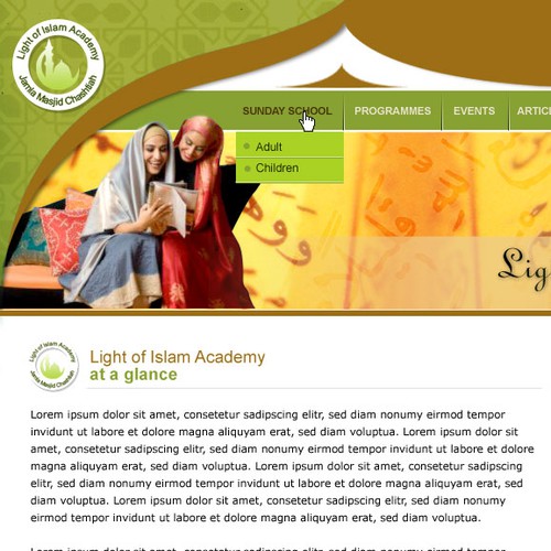 Web design page for LIA