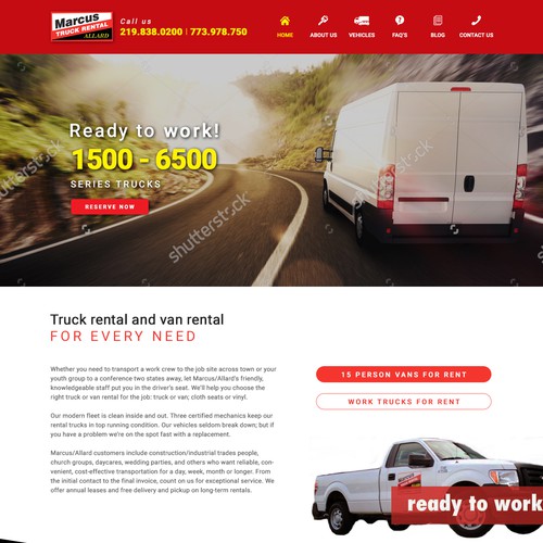 Landing Page - Marcus Allard Truck Rental