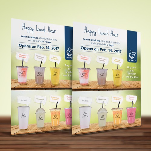 Shiny flyer design for Happy lunch hour