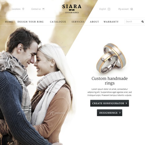 Avant-garde Webdesign for a Wedding-Ring configurator