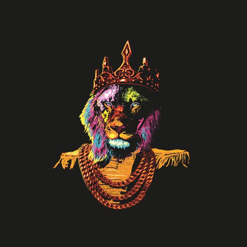 Urban pop art lion