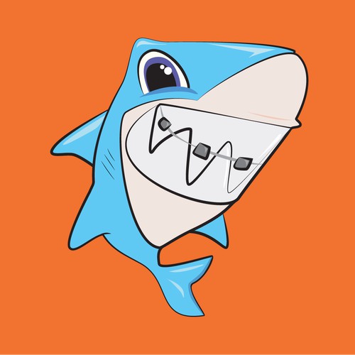  SHARK with Braces Mascot for Orthodontist