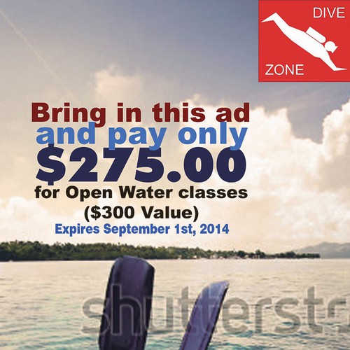 Create an ad for Dive Zone Scuba