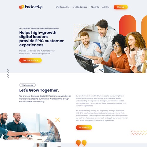 Web design for PartnerUp