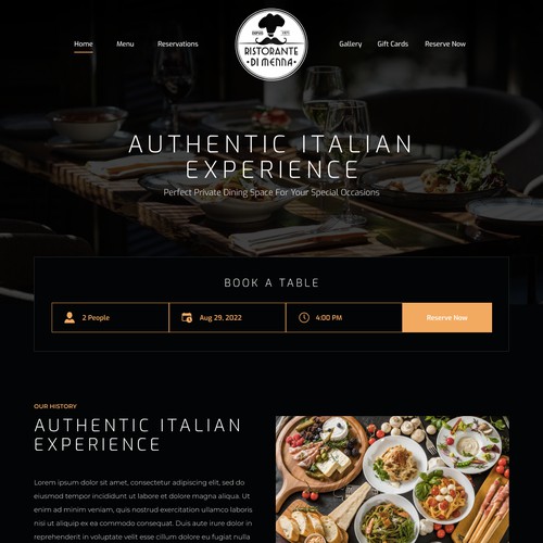 Website For A Luxury Restaurant