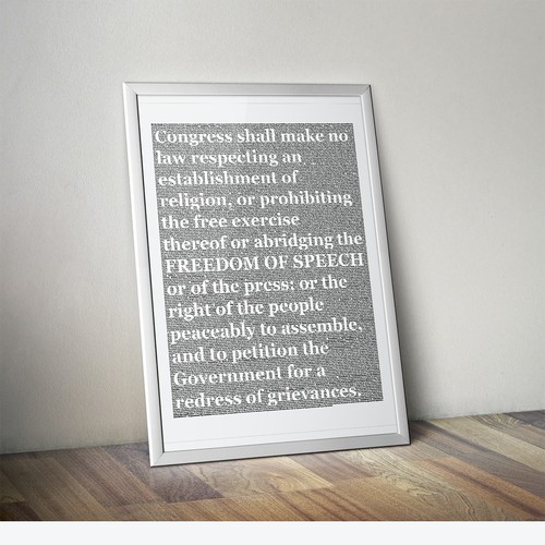 First Amendment Typography Poster