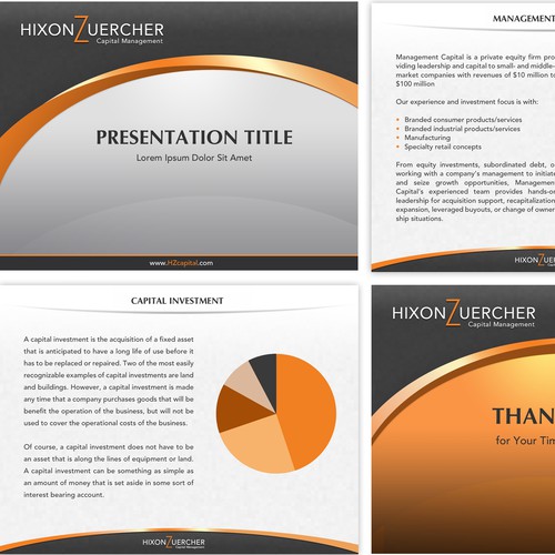 Powerpoint template for Hixon Zuercher Capital Management